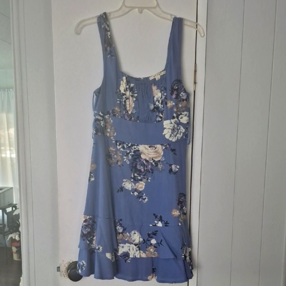 Miami Blue Floral Dress. Size M